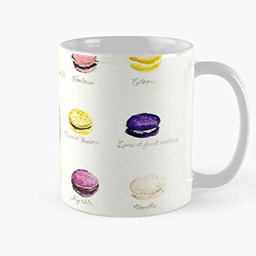 Macaroons Sweets Cookies Macaron Dessert Laduree Menu French Taza de café con Leche 11 oz