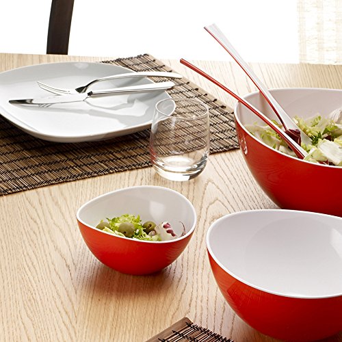 mada Design Ensalada plástica bicolor irrompible tazón de pasta, diámetro 20 cm, capacidad 1,5 litros, apilable y apto para lavavajillas, Linea Trendy