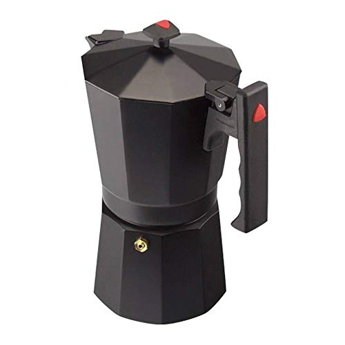 MAGEFESA Colombia – La cafetera MAGEFESA Colombia está Fabricada en Aluminio Extra Grueso. Pomo y Mangos ergonómicos de bakelita Toque Frio. (Negro, 12 Tazas)