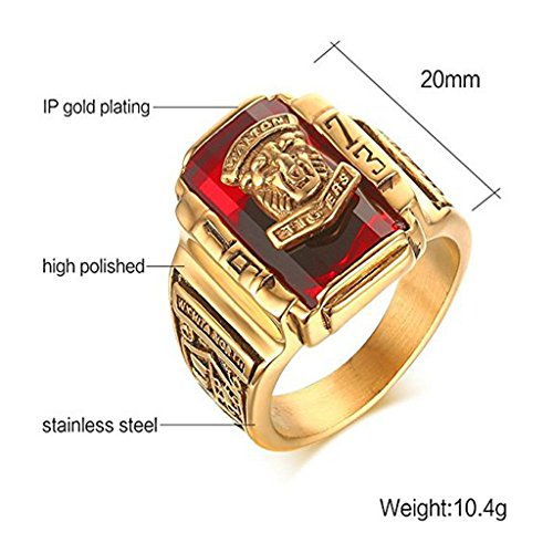 MagiDeal Anillo Patrón Cabeza de Tigre Color Oro Accesorios de Estilo Hombre - US 8