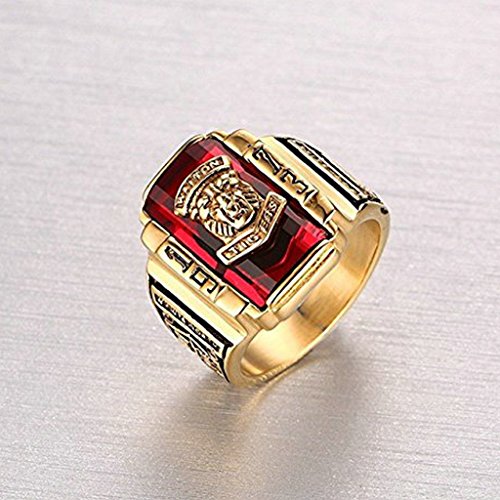 MagiDeal Anillo Patrón Cabeza de Tigre Color Oro Accesorios de Estilo Hombre - US 8