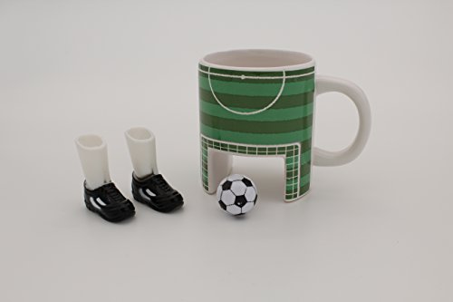 MAGS Sport 320 - Taza de café (cerámica, 12 cm), diseño de balón de fútbol, color verde y blanco