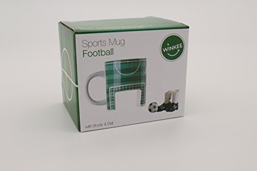 MAGS Sport 320 - Taza de café (cerámica, 12 cm), diseño de balón de fútbol, color verde y blanco