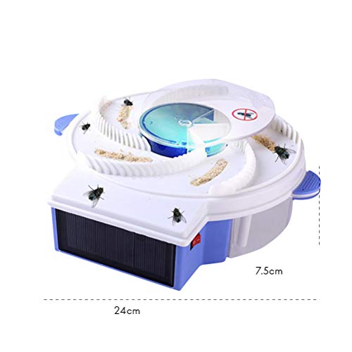 MAICOLA Solar Energy Dispositivo de Captura de la Mosca con Trampa de interceptación de Alimentos eléctrico Cazamoscas Artefacto Catcher Fly