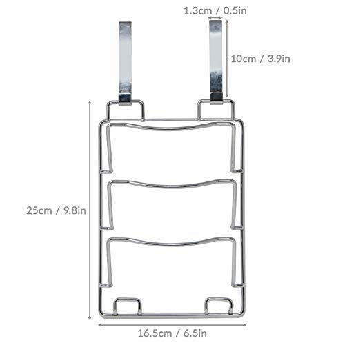 Maison & White Soporte para tapas y sartenes | Estante de almacenamiento colgante | Colgable en las puertas del armario de la cocina | Cromo