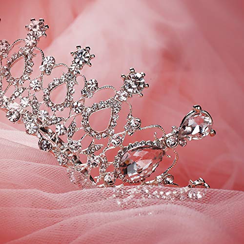 Makone Tiara Corona de Cristal con Diamantes de imitación Peine para Corona Nupcial Proms de Boda desfiles Princesas Fiesta de cumpleaños (Peine Estilo-5)