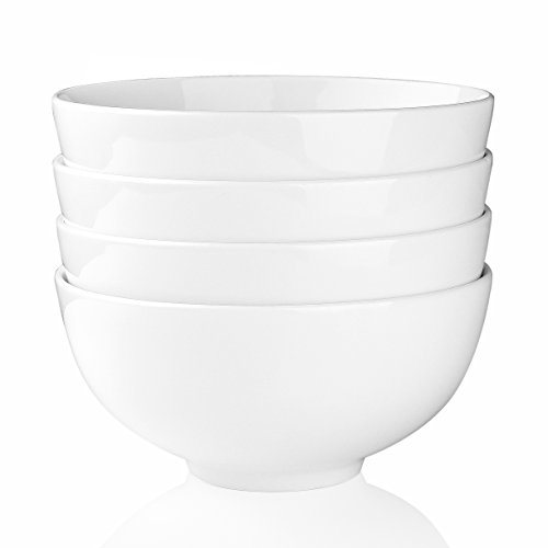 Malacasa, serie Regular, 4 piezas Juego de Cuencos 7", Vajilla de Porcelana Cuencos de Sopa/Cereales Tazon para Arroz