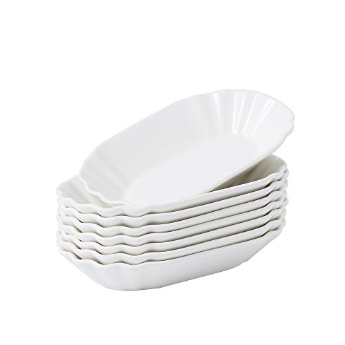 Malacasa, serie regular,8 piezas cuencos de porcelana, incluye 8 tazones grandes de papas fritas plato de salchichas, bandejas para postres, patatas fritas, aperitivos