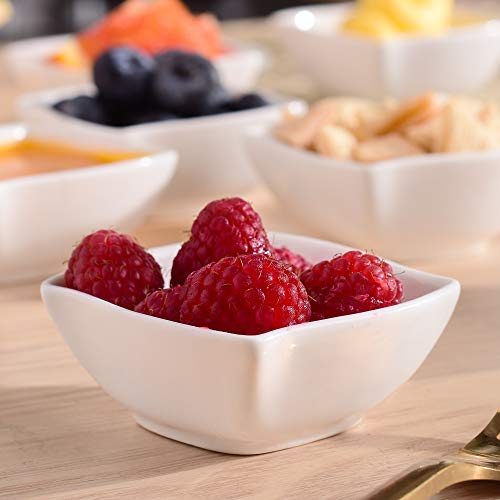 MALACASA, Series Ramekin, 12 Piezas Juego de Vajilla (9,5 * 6 * 5,5 cm) Cuenco de Postre Porcelana Snack Aperitivo Cuencos Salsa