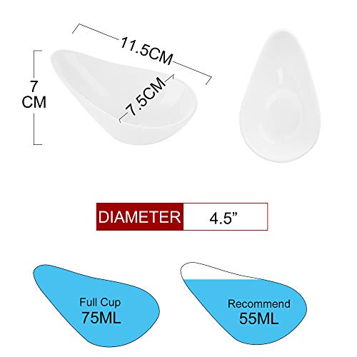 MALACASA, Series Ramekin.DISH,Cuencos de Postre set 12 Piezas 4,5"(11,5 x7,5 x 7 cm) Porcelana Snack Aperitivo Cuencos de Fruta Secos