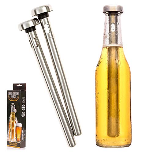 Malayas - 2 unidades de enfriador de cerveza portátil instantánea de acero inoxidable para bebidas de cerveza, ideal para bar, fiestas, barbacoas al aire libre, favoritos de los hombres