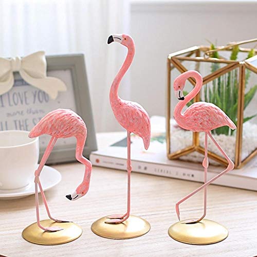 Mallalah Flamenco Decoration Figura Resina Flamingo Adorno Figura Artesanía de Arte Regalo Mujer niña para casa Noche Escritorio Mesa de Noche Dormitorio salón, b