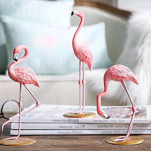 Mallalah Flamenco Decoration Figura Resina Flamingo Adorno Figura Artesanía de Arte Regalo Mujer niña para casa Noche Escritorio Mesa de Noche Dormitorio salón, b