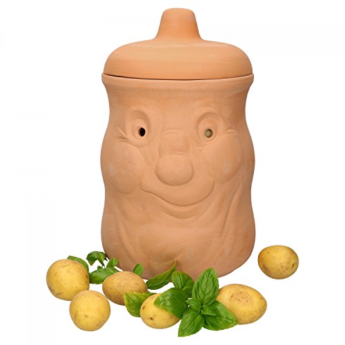 Mambocat olla para patatas Karl, Tarro de terracota para guardar aprox 1500g patatas, Divertido recipiente para almacenar patatas, Tarro de almacenaje para patatas con tapa