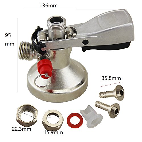 mangobuy Homebrew cerveza grifo barril acoplador acoplador G tipo barril grifo dispensador de cerveza barril de cerveza cerveza grifo sistema "G" acoplador accesorios de vino