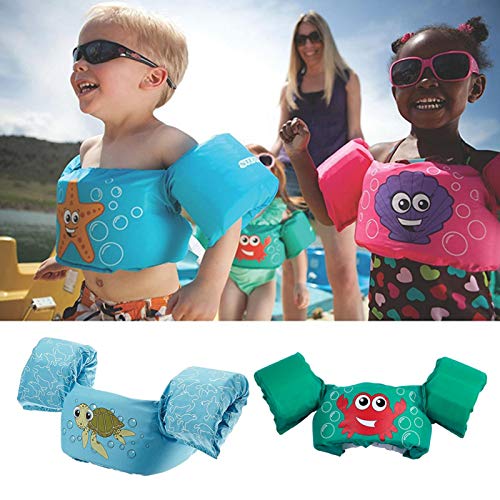 Manguitos bebé para Aprender a Nadar gradualmente, para niños de 1 a 7 años, Traje de Espuma de baño de Sistema de flotación para niños, Tortuga/Estrella de mar/Concha/Cangrejo