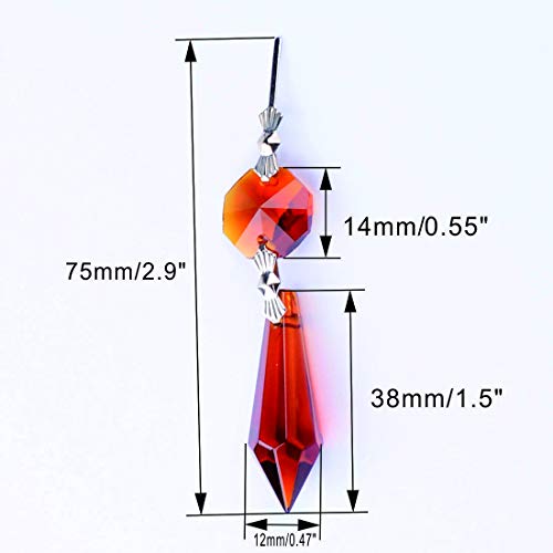 Manshui 20 Piezas Gota de Cristal K9 para la luz de Techo, lámpara y araña, Hermosa Rainbow Maker Suncatcher Prisma Adornos para Habitación, Bodas, Navidad, Fiestas (Negras, 38mm)