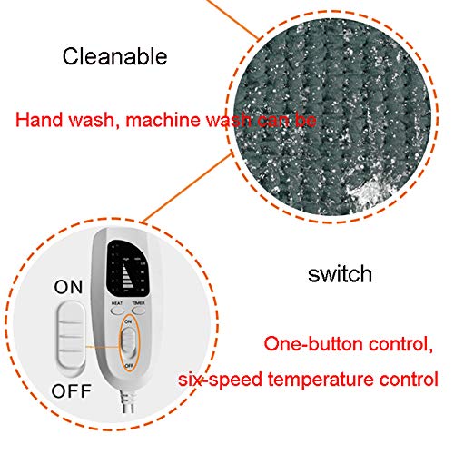 Manta eléctrica Tratamiento de Calor con infrarrojo lejano Fisioterapia Almohadilla térmica Manta calefactora 40 * 30 cm Puede aliviar el Dolor Lumbar Gris