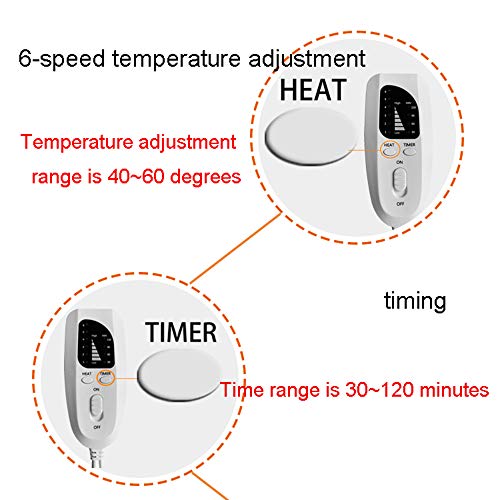 Manta eléctrica Tratamiento de Calor con infrarrojo lejano Fisioterapia Almohadilla térmica Manta calefactora 40 * 30 cm Puede aliviar el Dolor Lumbar Gris