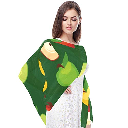 Manzanas Rojas y Verdes Bufanda Bufandas Infinity Lightweight Long Sheer Wrap Shawl for Women