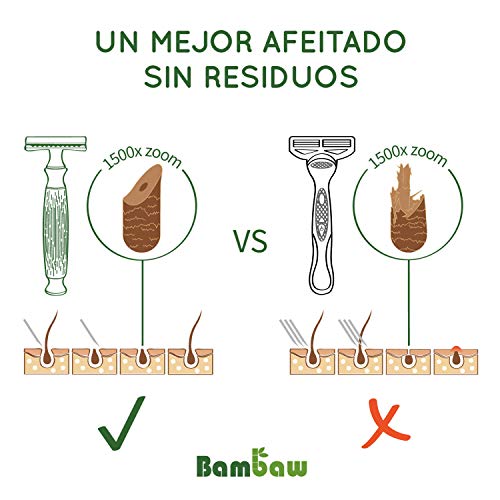 Maquinilla de Afeitar Clásica con Mango de Bambú Natural, Compatible con Todas las Hojas de Afeitar - Bambaw