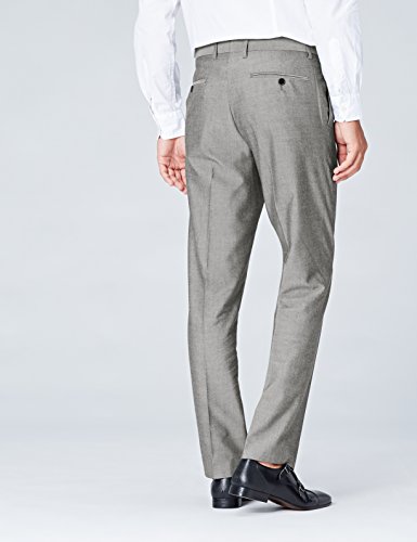 Marca Amazon - find. Pantalones de Vestir para Hombre, Gris, 32W / 29L, Label: 32W / 29L
