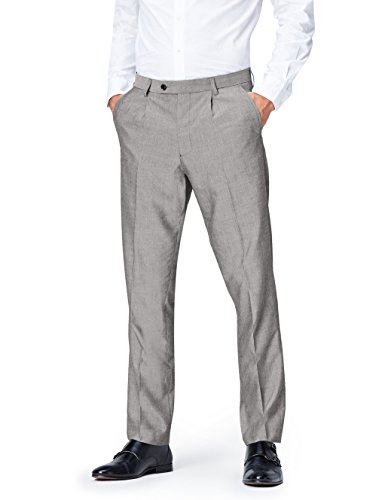 Marca Amazon - find. Pantalones de Vestir para Hombre, Gris, 32W / 29L, Label: 32W / 29L