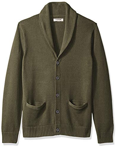 Marca Amazon – Goodthreads – Cárdigan de algodón suave para hombre, Verde (solid olive Oli), US XS (EU XS)