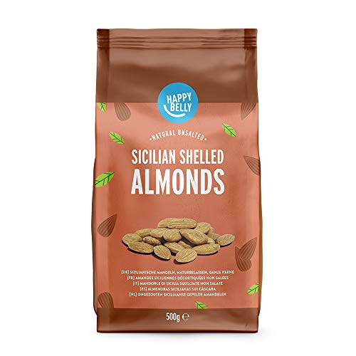 Marca Amazon - Happy Belly Almendras sicilianas sin cáscara 2x500g