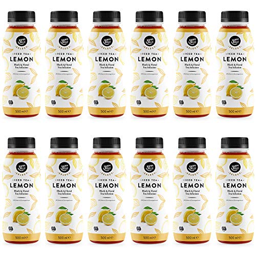 Marca Amazon - Happy Belly Select Té helado de limón, 12 x 500 ml