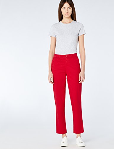 Marca Amazon - MERAKI Pantalones Chinos Estrechos Mujer, Rojo (Racing Red: 19-1763 Tcx), 38, Label: S