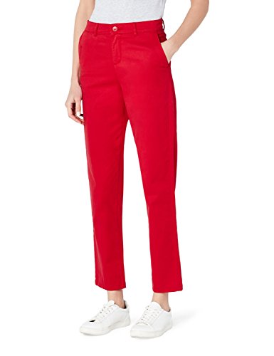 Marca Amazon - MERAKI Pantalones Chinos Estrechos Mujer, Rojo (Racing Red: 19-1763 Tcx), 38, Label: S