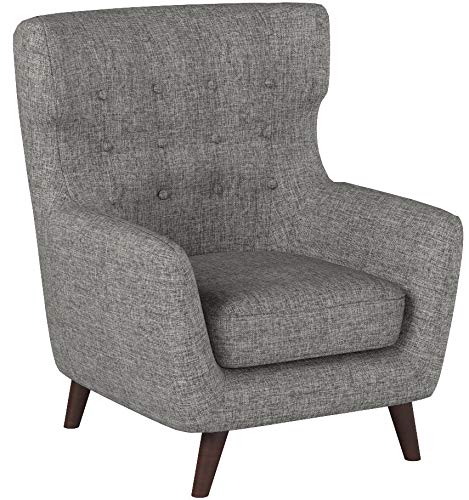 Marca Amazon - Rivet Hawthorne - Butaca capitoné estilo Mid-century Modern (plata)