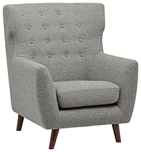 Marca Amazon - Rivet Hawthorne - Butaca capitoné estilo Mid-century Modern (plata)