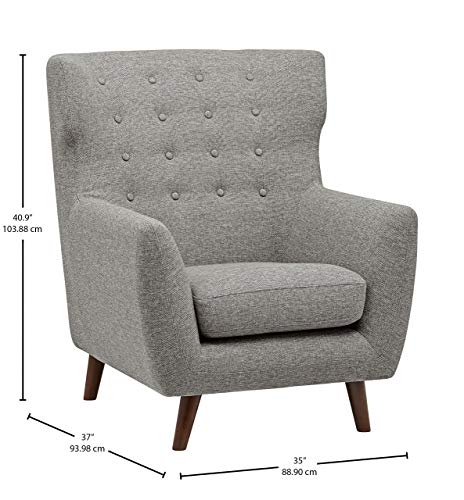 Marca Amazon - Rivet Hawthorne - Butaca capitoné estilo Mid-century Modern (plata)