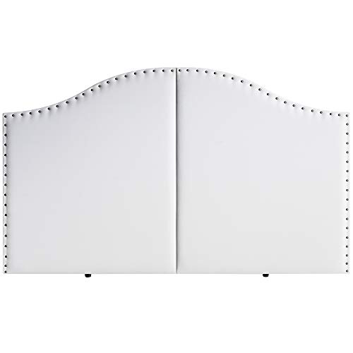 marckonfort Cabezal Partido tapizado Lyon 160X95 con Tachuelas Blanco