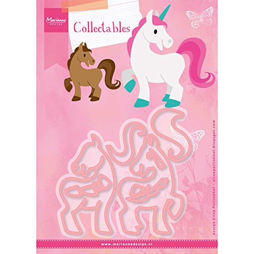 Marianne Design Collectables Troqueles Caballo y Unicornio, Metal, Rosa, 21x15x3 cm