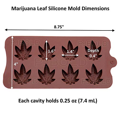 Marijuana Cannabis - Moldes de silicona para ollas de chocolate, chocolate, gomitas y gomitas (2 unidades)