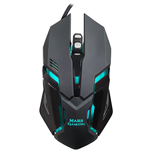 Mars Gaming MRM0, Ratón Gaming Óptico, 4000DPI, RGB Flow, 6 botones, Negro