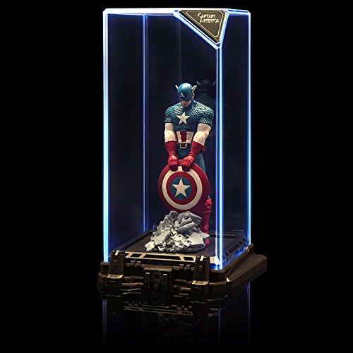 Marvel Super Hero: Capitán América, figura de colección, 17cm de altura, en una vitrina iluminada