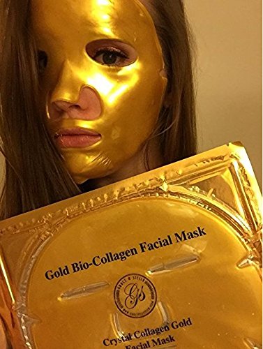 Mascarilla Facial De Gel De Oro Colágeno (Paquete De 6) Para Antiedad, Antiarrugas Hidratante