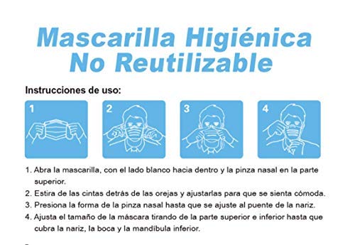 Mascarillas Higiénicas Desechables, 3 Capas (50 unidades)