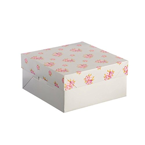 Mason Cash Caja para Tartas de 25 cm, diseño Floral, Color, cartón, Azul Claro/Rosa, 33 x 25 x 1 cm