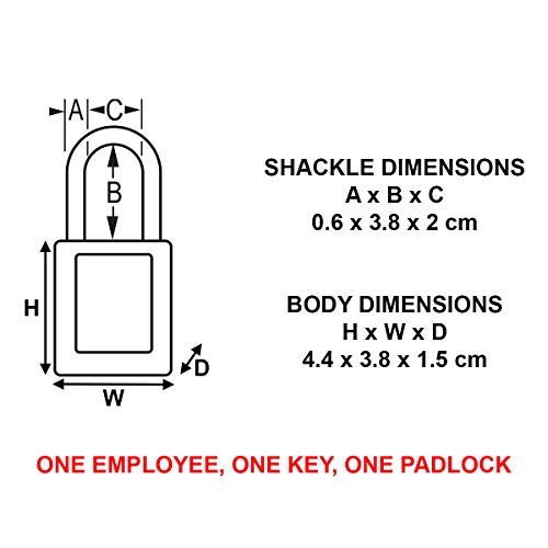 Master Lock 406RED Candado de consignación de termoplástico dieléctrico 406, Rojo