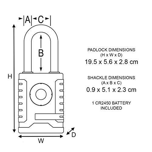 MASTER LOCK Candado Bluetooth [Compatible con Smartphone] [Archo L] [Estanco] 4401EURDLH - Ideal para Portales, Garages, Sótanos