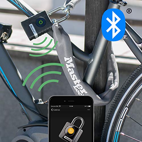 MASTER LOCK Candado Bluetooth [Compatible con Smartphone] [Archo L] [Estanco] 4401EURDLH - Ideal para Portales, Garages, Sótanos