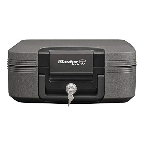 Master Lock LCHW20101 Caja Fuerte Portatil Ignifuga y Impermeable con Llave Medium Adecuada para A4 Documentos, Dispositivos Electrónicos, Soporte Multimedia, Pequeños