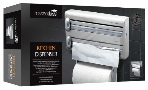 masterclass Dispensador de Papel Aluminio y Toallas de Cocina, Plata