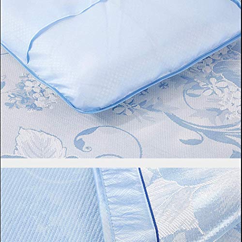 Mat Verano Al por Mayor de Seda Del Hielo Mat Tres Piezas de Asiento Plegable de Lavado Mat Dormitorio Individual (Color:, Tamaño:) / Azul / 1.8m bed 2 pillowcase