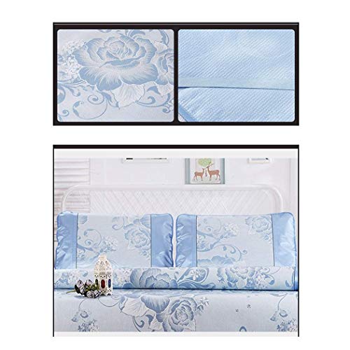 Mat Verano Al por Mayor de Seda Del Hielo Mat Tres Piezas de Asiento Plegable de Lavado Mat Dormitorio Individual (Color:, Tamaño:) / Azul / 1.8m bed 2 pillowcase